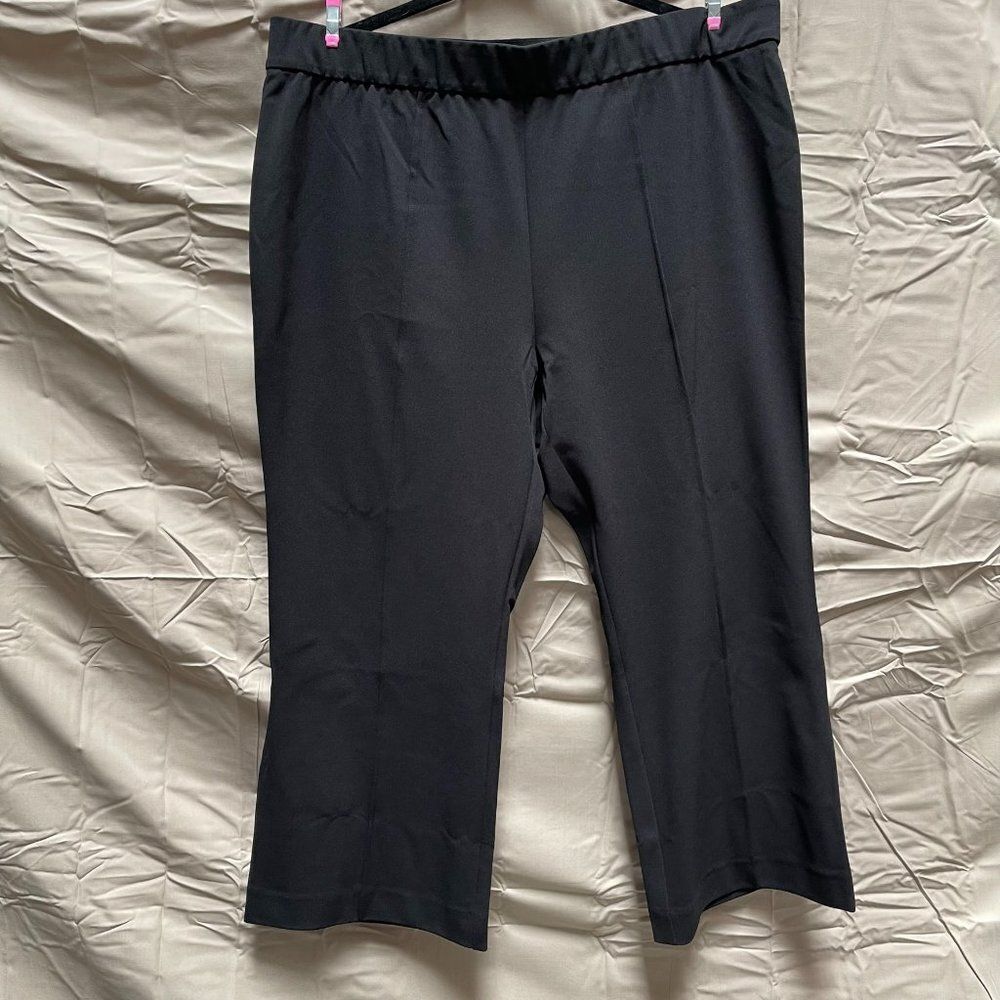 Alfani Pants Women's Plus Comfort Waist Black Flare Ankle Leg Crop
